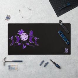 Alfrombrillas De Escritorio Estética Luna Fase Celestial Morada Bordada