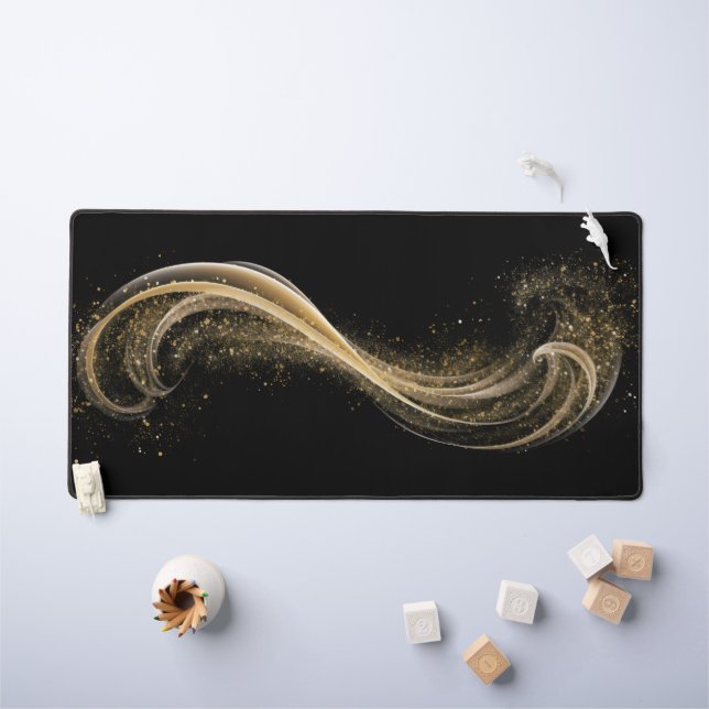 Alfrombrillas De Escritorio Estilo Tech Oro Negro Premium (Mesa para niños)