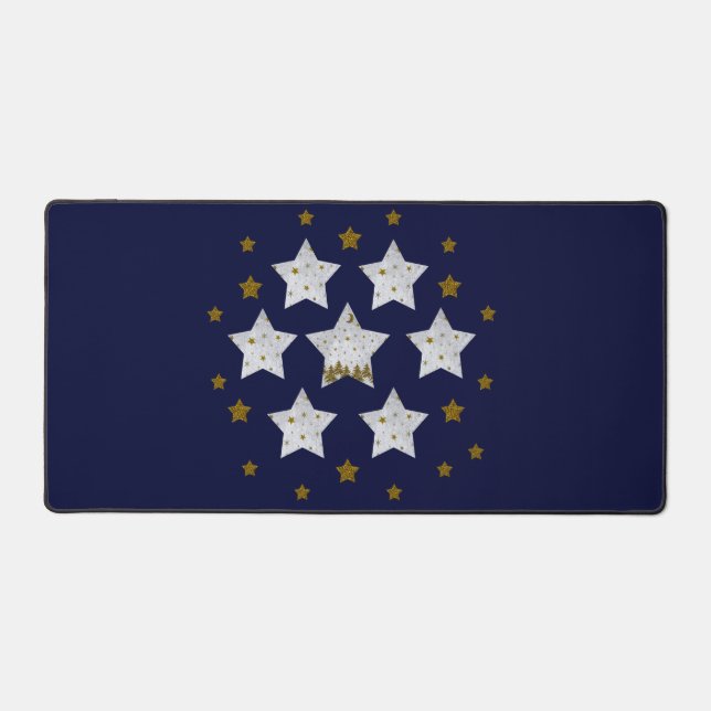 Alfrombrillas De Escritorio Estrellas navidades de azul (Anverso)