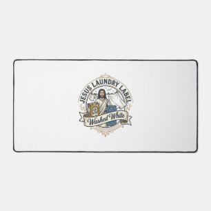 Alfrombrillas De Escritorio Etiqueta de lavandería de Jesús Lavado blanco Jesú