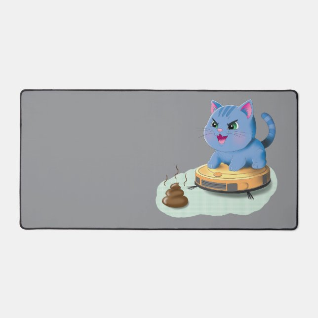 Alfrombrillas De Escritorio Evil Cat on Robot Vacuum (Anverso)