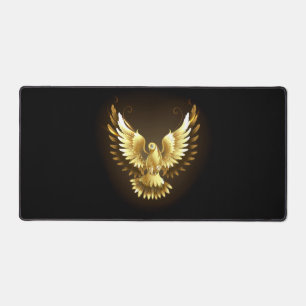 Alfrombrillas De Escritorio Falsa paloma de paz del Relieve metalizado dorado