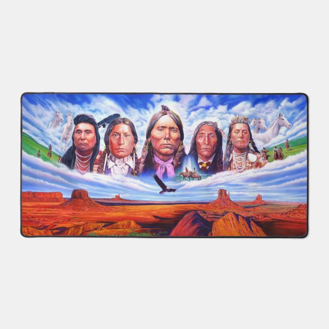 Alfrombrillas De Escritorio Famous Native Americans Indian Chiefs Painting (Anverso)