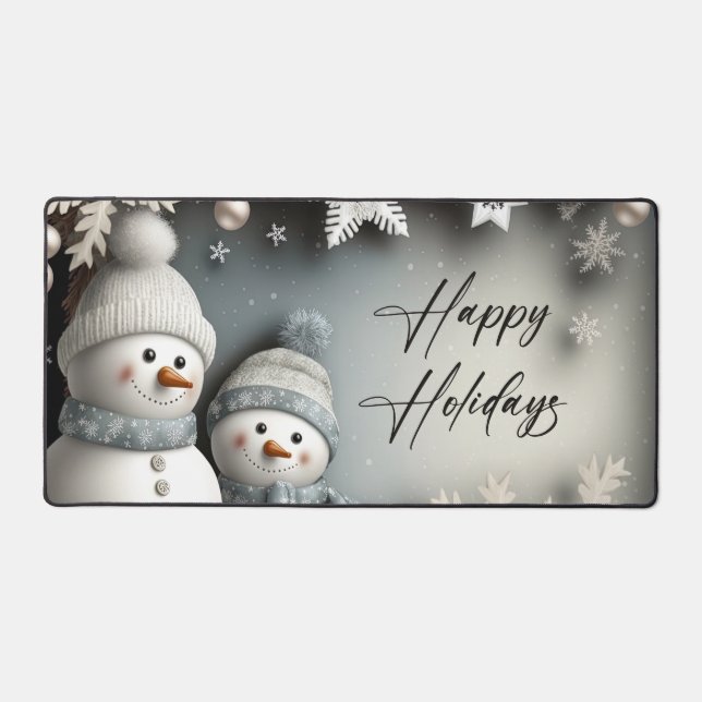 Alfrombrillas De Escritorio Felices fiestas cute invierno Snowman Snowflake (Anverso)