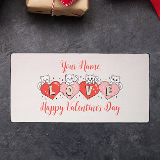 Alfrombrillas De Escritorio Feliz Día de San Valentín, gatos con corazones ado