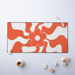 Alfrombrillas De Escritorio Feliz diatriba retro en Naranja y blanco