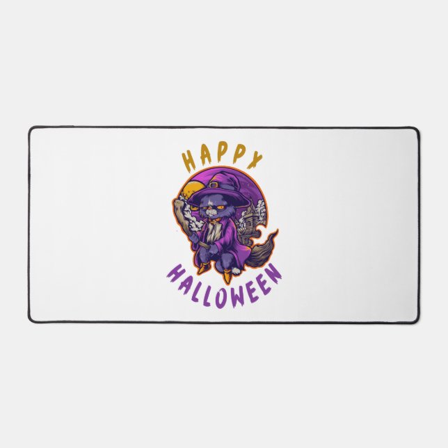 Alfrombrillas De Escritorio Feliz Gato de Brujas de Halloween (Anverso)