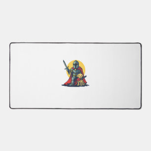 Alfrombrillas De Escritorio Feliz Knight con perro para adultos y niños divert