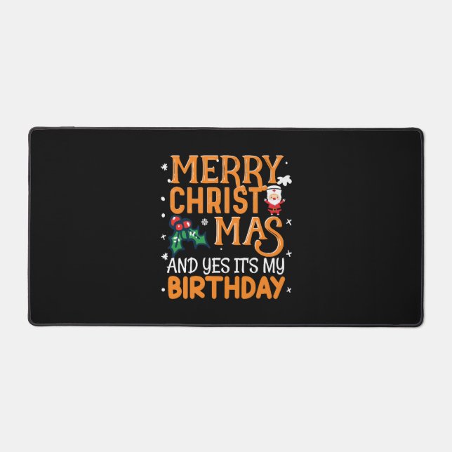 Alfrombrillas De Escritorio Feliz Navidad y sí es mi cumpleaños (Anverso)