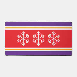 Alfrombrillas De Escritorio Festividad Brillante Red Royal Purple Stripes Snow