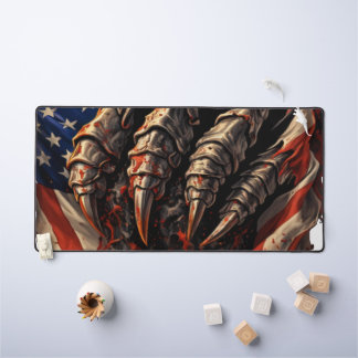 Alfrombrillas De Escritorio Fierce Monster Tearing American Flag Art