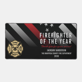 Alfrombrillas De Escritorio Firefighter of the Year Employee Logo Red Line