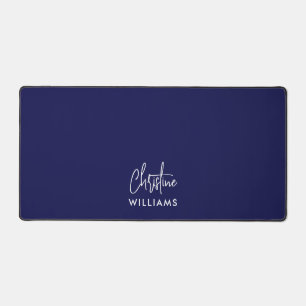 Alfrombrillas De Escritorio Firma Monograma Guión manuscrito BLANCO Azul