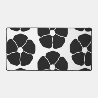 Alfrombrillas De Escritorio Five-Petal Black Flower Desk Mat