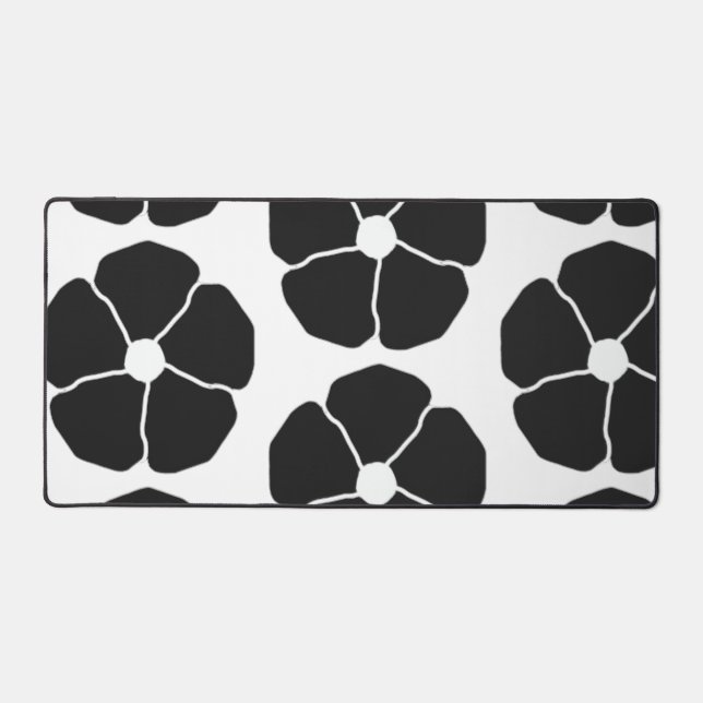 Alfrombrillas De Escritorio Five-Petal Black Flower Desk Mat (Anverso)