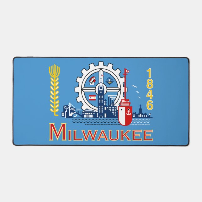 Alfrombrillas De Escritorio Flag of Milwaukee, Wisconsin  (Anverso)