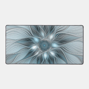 Alfrombrillas De Escritorio Flor abstracta alegre azul gris fractal floral
