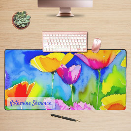 Alfrombrillas De Escritorio Flor acuarela California Poppies Wildflowers