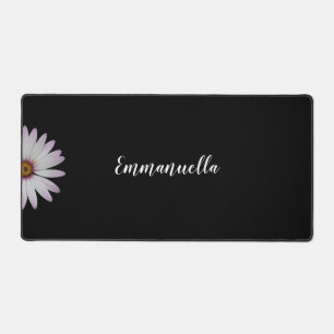 Alfrombrillas De Escritorio Flor blanca y negra personalizada