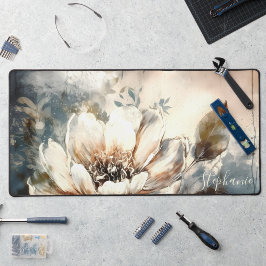 Alfrombrillas De Escritorio Flor de Acuarela de Peonía Personalizada