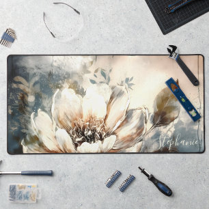 Alfrombrillas De Escritorio Flor de Acuarela de Peonía Personalizada