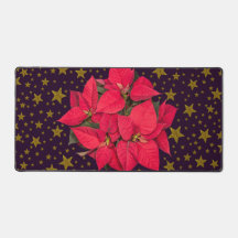 Flor de Navidades rojos, estrellas de oro brillant