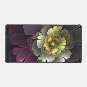 Alfrombrillas De Escritorio Flor Fractal Abstracta Moderna Purpura Gris Khaki