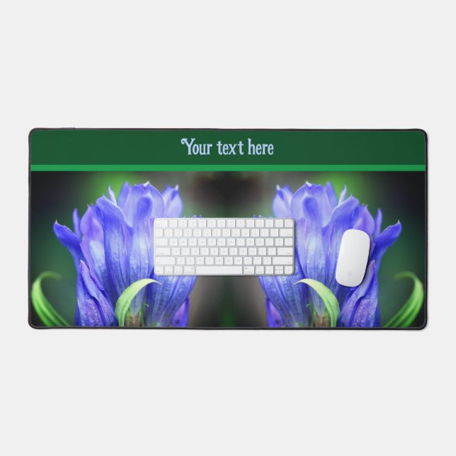 Alfrombrillas De Escritorio Flor gentiana azul personalizada (Teclado y ratón)