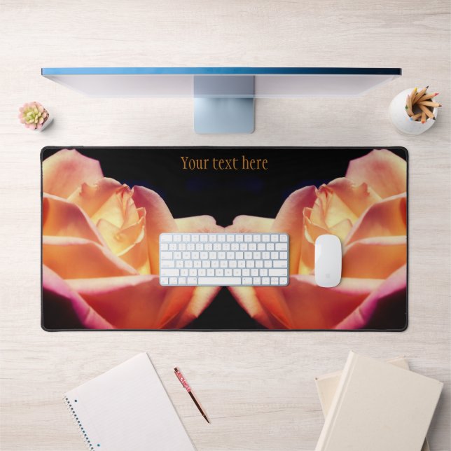Alfrombrillas De Escritorio Flor rosa amarillo tintado personalizada (Oficina 1)
