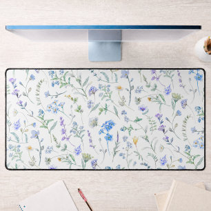 Alfrombrillas De Escritorio Flor silvestre acuarela púrpura azul