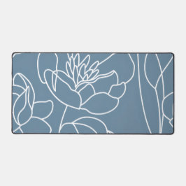 Alfrombrillas De Escritorio Flor silvestre moderna azul blanco