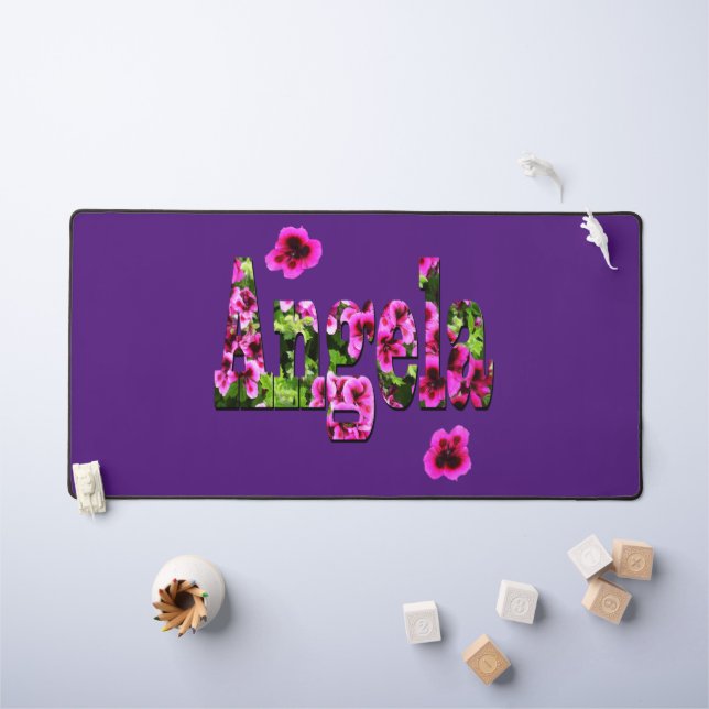 Alfrombrillas De Escritorio Floral Angela Name, Desk Mat (Mesa para niños)