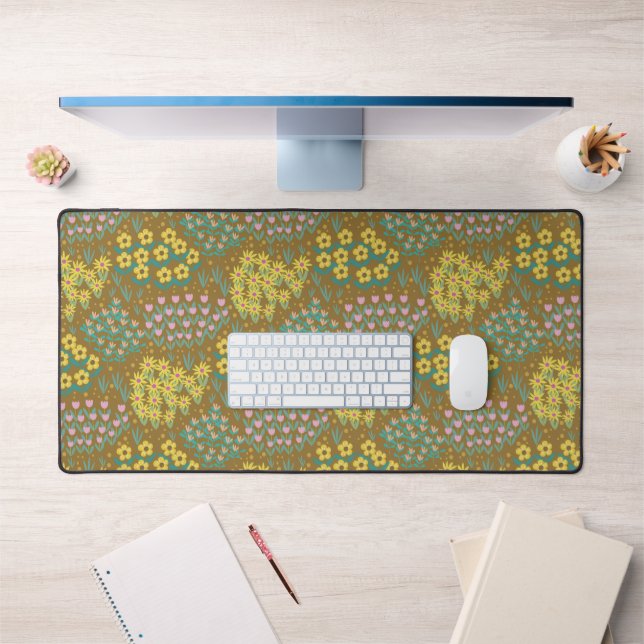 Alfrombrillas De Escritorio Floral Bed Mustard (Oficina 1)
