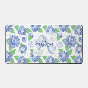 Alfrombrillas De Escritorio Floral de hidrangea azul personalizada