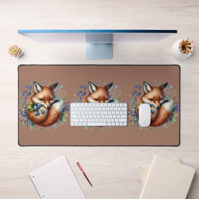 Alfrombrillas De Escritorio Floral Fox Botanical Woodland Art (Oficina 1)