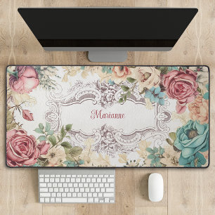 Alfrombrillas De Escritorio Floral francesa vintage personalizada