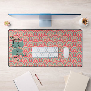 Alfrombrillas De Escritorio Floral geométrica monogramada