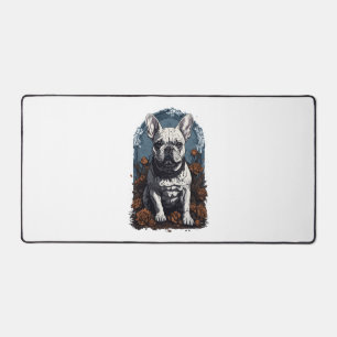 Alfrombrillas De Escritorio Floral gótica de Bulldog francés