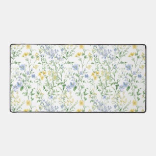 Alfrombrillas De Escritorio Floral silvestre de acuarela azul