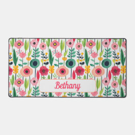 Alfrombrillas De Escritorio Flores acuarelas con nombre elegante