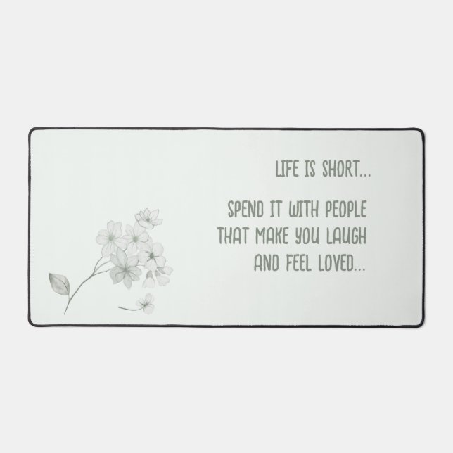 Alfrombrillas De Escritorio Flores blancas grises (Anverso)