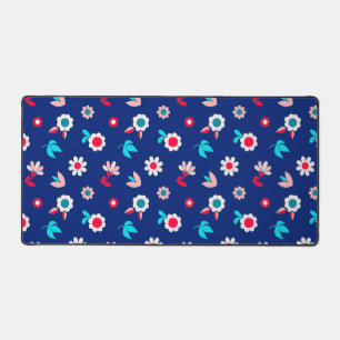 Alfrombrillas De Escritorio Flores Coloridas sobre un Fondo Azul Oscuro