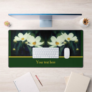 Alfrombrillas De Escritorio Flores Cosmos Blancas Con Abeja Personalizada