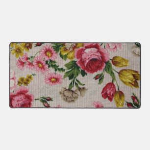 Alfrombrillas De Escritorio Flores de color amarillo rosa, florales vintales, 