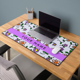 Alfrombrillas De Escritorio Flores de colores, fondo azul, morado