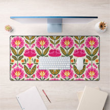 Flores Retro Mexicanas Fuchsia Rosa Floral