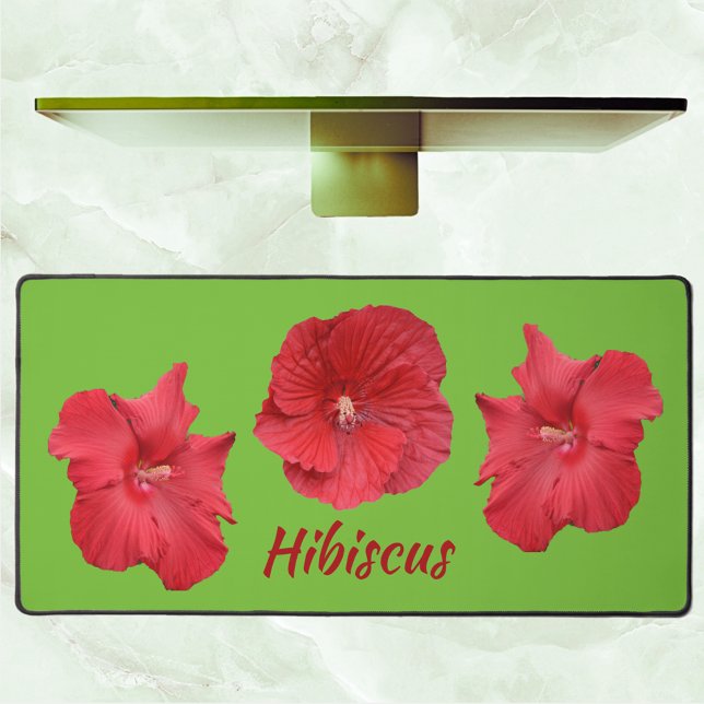 Alfrombrillas De Escritorio Flores rojas hibiscus verde brillante tropical (Subido por el creador)