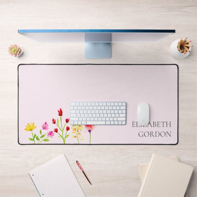 Alfrombrillas De Escritorio Flores silvestres acuarela Floral Boho Moda modern (Oficina 1)