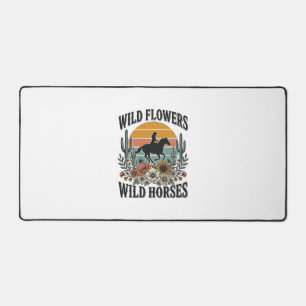 Alfrombrillas De Escritorio Flores Silvestres Caballos Salvajes Camisa Floral 
