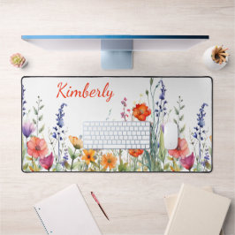 Alfrombrillas De Escritorio Flores silvestres personalizadas acuarela vibrante